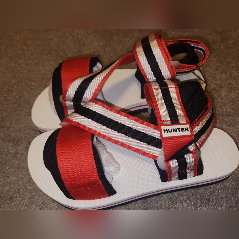 Hunter Red and Black Sandals